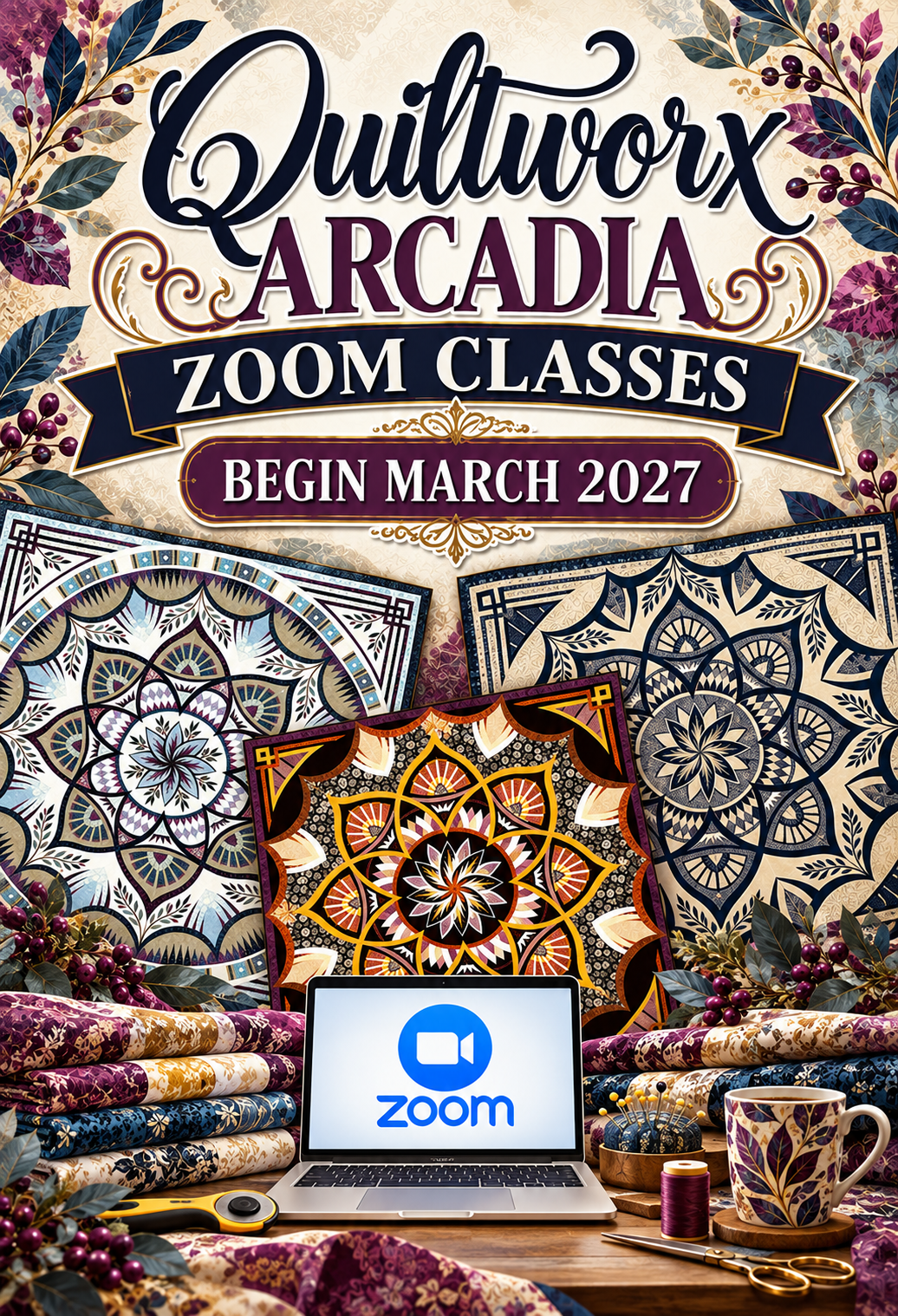 Live Zoom - 2027 Arcadia - Learn to Quiltworx