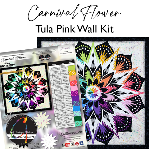 Carnival Flower Wall - Tula Pink Colorway - Fabric Only Kit