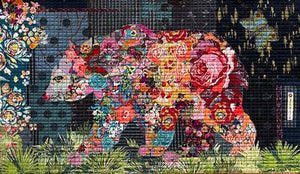 Rosie Bear Collage Pattern by Laura Heine