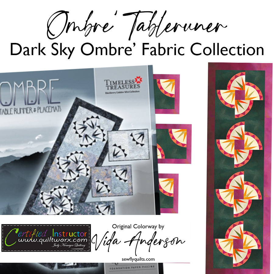 Ombre' Dark Tablerunner Quilt Kit