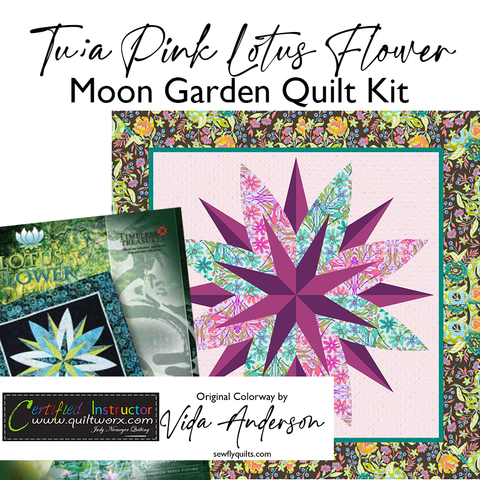 Lotus Flower Quilt Kit in Moon Garden Colorway