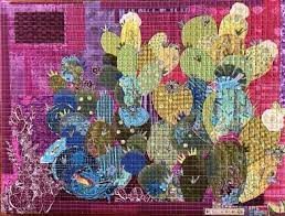 Prickly Pear Collage Pattern by Laura Heine