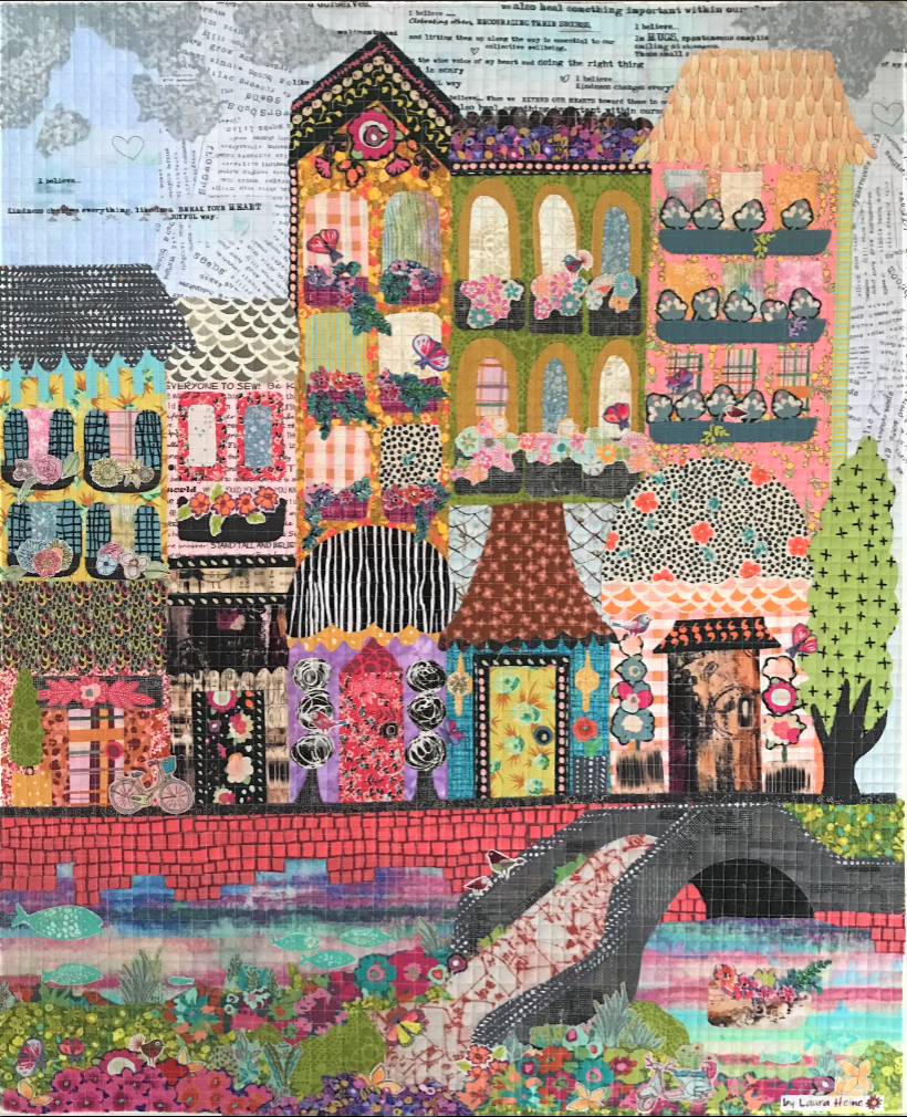 Spanish Row Houses Collage Pattern by Laura Heine